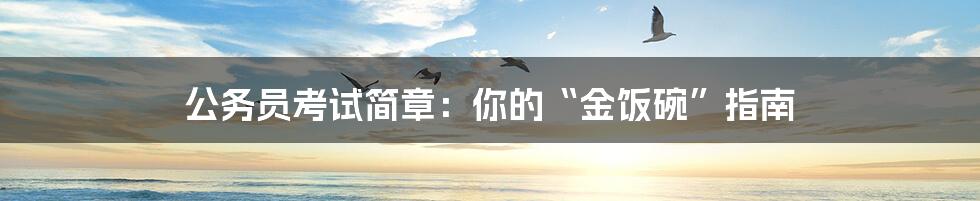 公务员考试简章:你的“金饭碗”指南