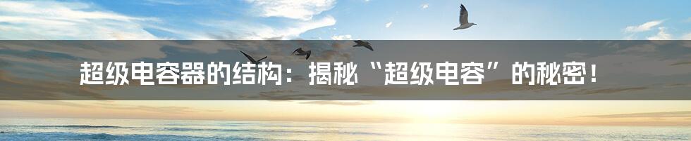 超级电容器的结构:揭秘“超级电容”的秘密!