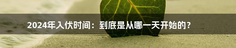 2024年入伏时间：到底是从哪一天开始的？