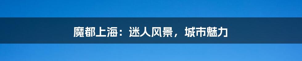 魔都上海：迷人风景，城市魅力