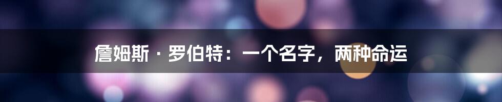 詹姆斯·罗伯特:一个名字,两种命运