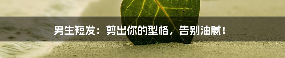 男生短发:剪出你的型格,告别油腻!