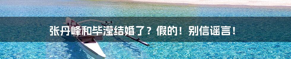 张丹峰和毕滢结婚了?假的!别信谣言!