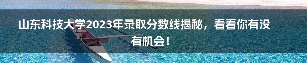 山东科技大学2023年录取分数线揭秘,看看你有没有机会!