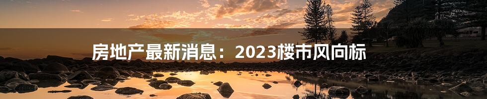 房地产最新消息:2023楼市风向标