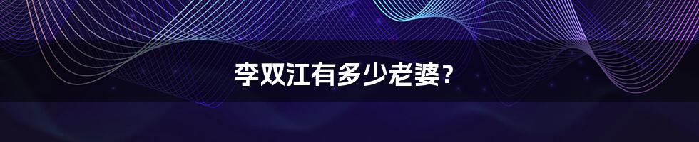 李双江有多少老婆?