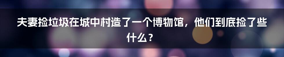 夫妻捡垃圾在城中村造了一个博物馆,他们到底捡了些什么?