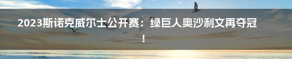 2023斯诺克威尔士公开赛:绿巨人奥沙利文再夺冠!