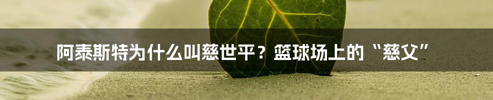 阿泰斯特为什么叫慈世平?篮球场上的“慈父”
