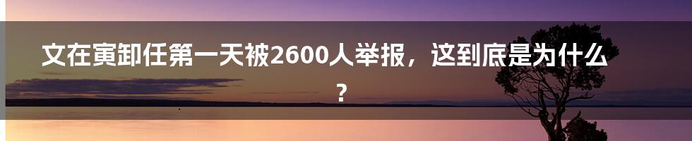 文在寅卸任第一天被2600人举报,这到底是为什么?