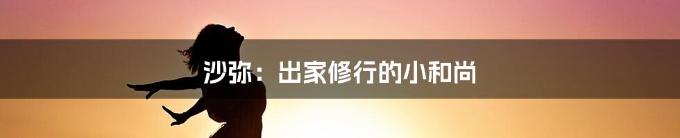沙弥:出家修行的小和尚