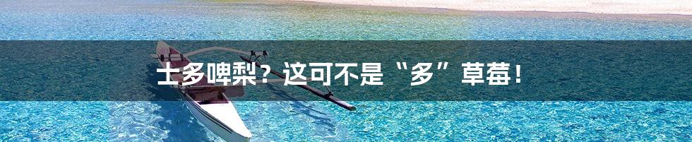 士多啤梨?这可不是“多”草莓!