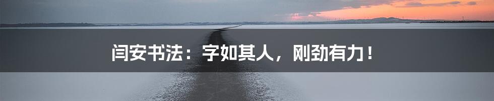 闫安书法:字如其人,刚劲有力!