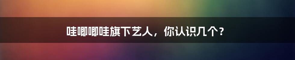 哇唧唧哇旗下艺人,你认识几个?