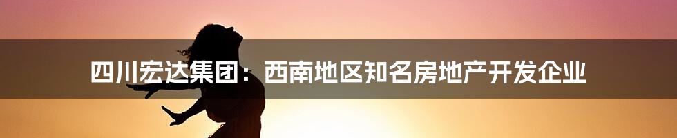 四川宏达集团:西南地区知名房地产开发企业