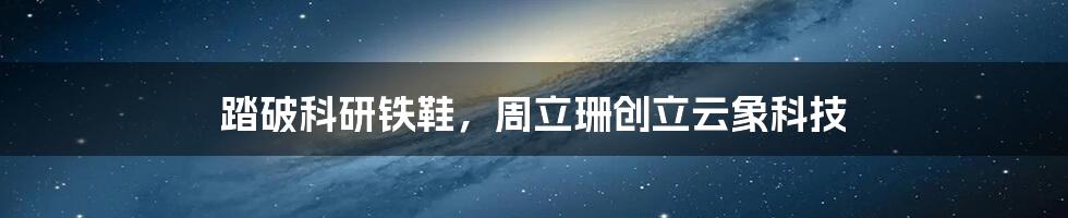 踏破科研铁鞋,周立珊创立云象科技