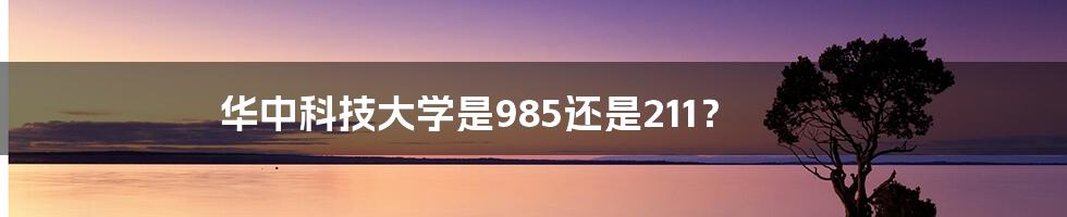 华中科技大学是985还是211?