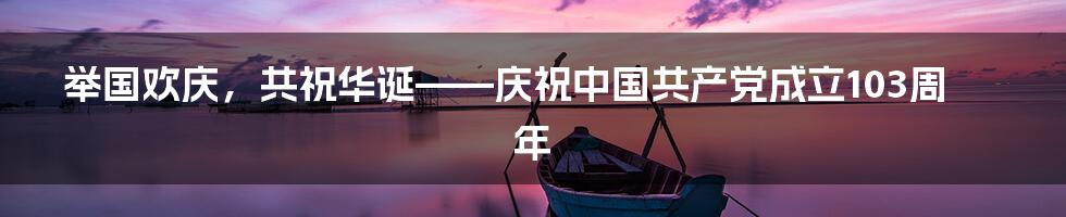 举国欢庆,共祝华诞——庆祝中国共产党成立103周年