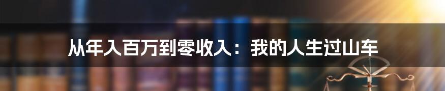 从年入百万到零收入:我的人生过山车