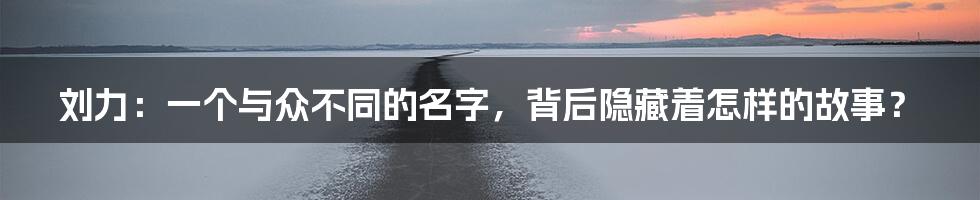 刘力:一个与众不同的名字,背后隐藏着怎样的故事?