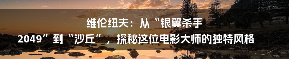 维伦纽夫:从“银翼杀手 2049”到“沙丘”,探秘这位电影大师的独特风格