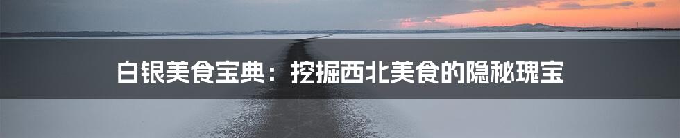 白银美食宝典:挖掘西北美食的隐秘瑰宝