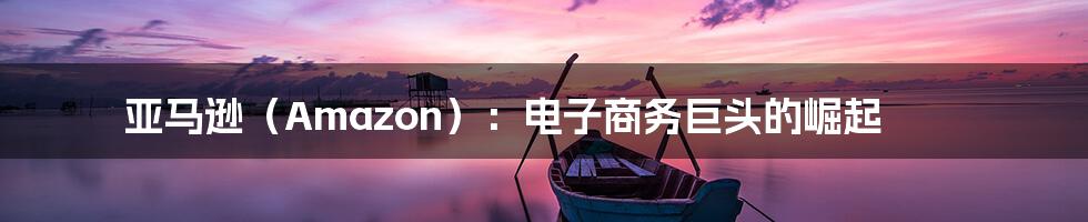 亚马逊(Amazon):电子商务巨头的崛起
