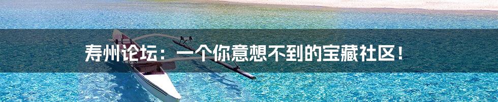 寿州论坛:一个你意想不到的宝藏社区!