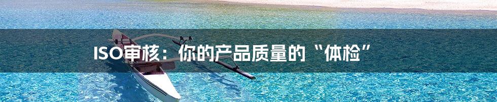 ISO审核：你的产品质量的“体检”