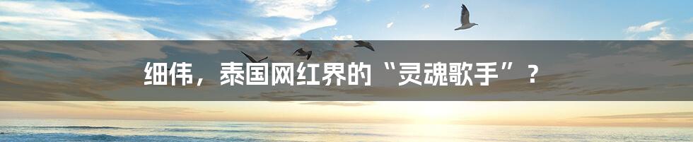 细伟,泰国网红界的“灵魂歌手”?