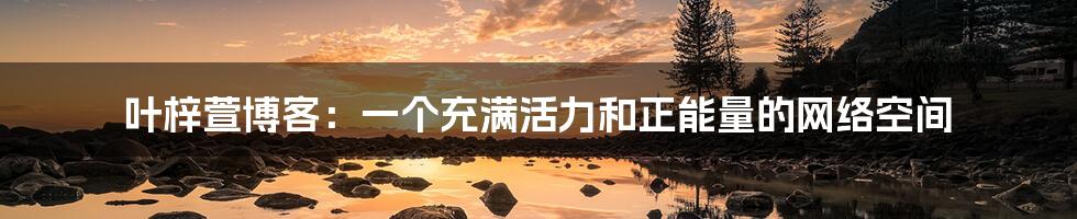 叶梓萱博客:一个充满活力和正能量的网络空间