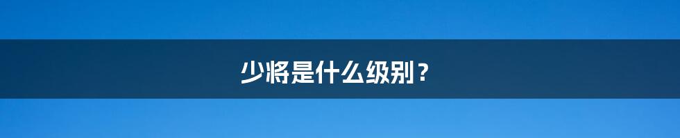 少将是什么级别?