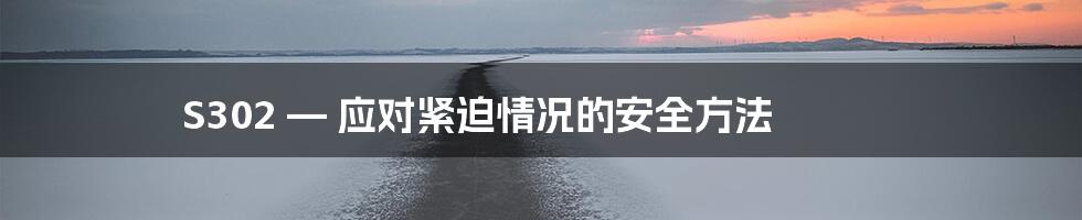 S302 — 应对紧迫情况的安全方法