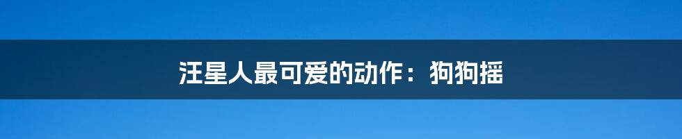 汪星人最可爱的动作:狗狗摇