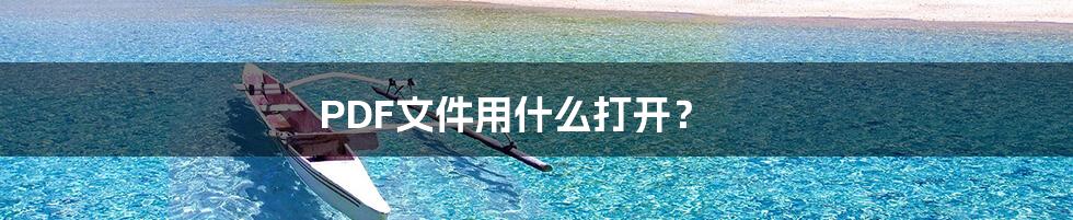 PDF文件用什么打开?