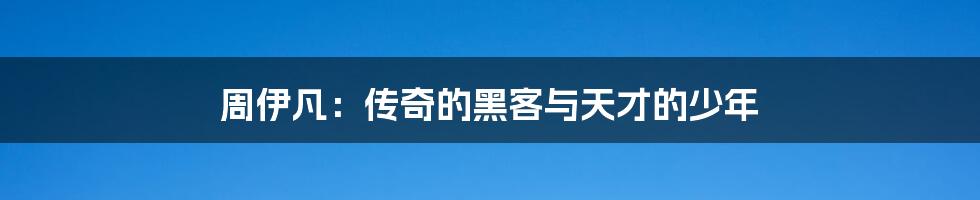 周伊凡:传奇的黑客与天才的少年