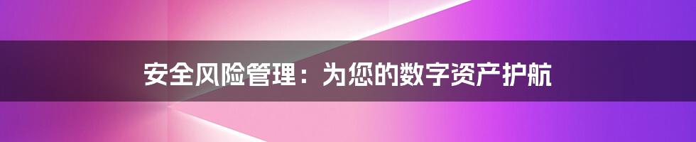 安全风险管理:为您的数字资产护航