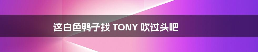这白色鸭子找 TONY 吹过头吧
