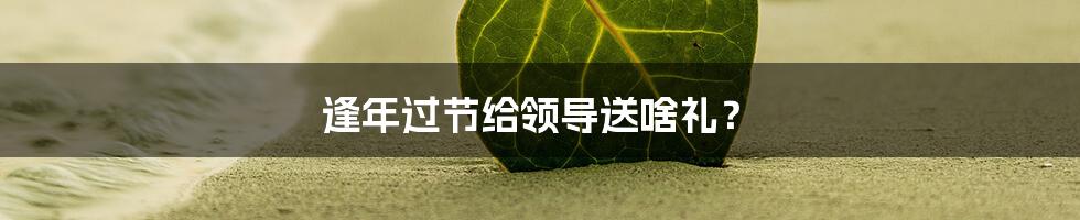 逢年过节给领导送啥礼?