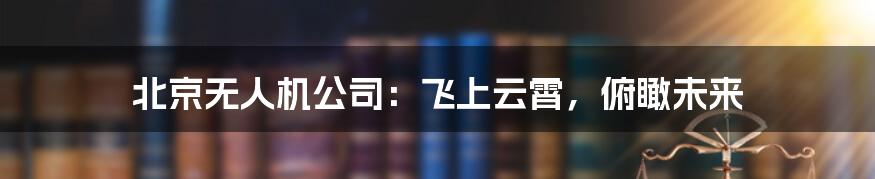 北京无人机公司:飞上云霄,俯瞰未来