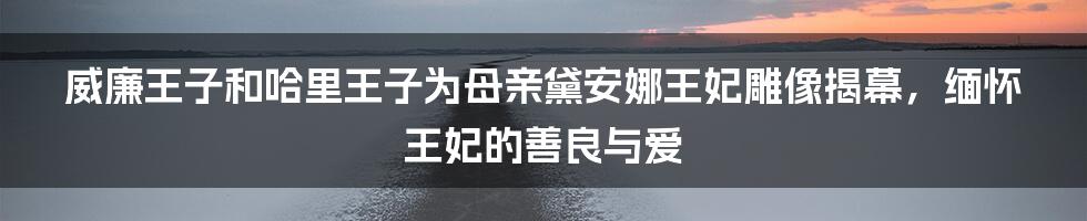 威廉王子和哈里王子为母亲黛安娜王妃雕像揭幕,缅怀王妃的善良与爱