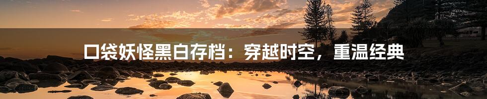 口袋妖怪黑白存档:穿越时空,重温经典