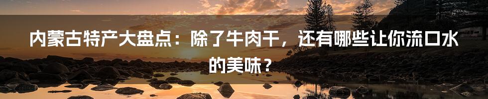 内蒙古特产大盘点:除了牛肉干,还有哪些让你流口水的美味?