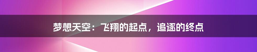 梦想天空:飞翔的起点,追逐的终点