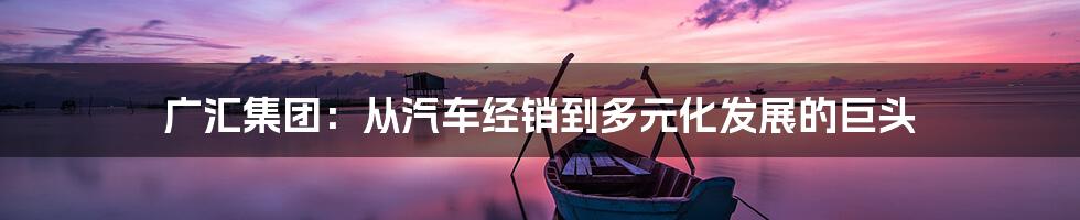 广汇集团:从汽车经销到多元化发展的巨头