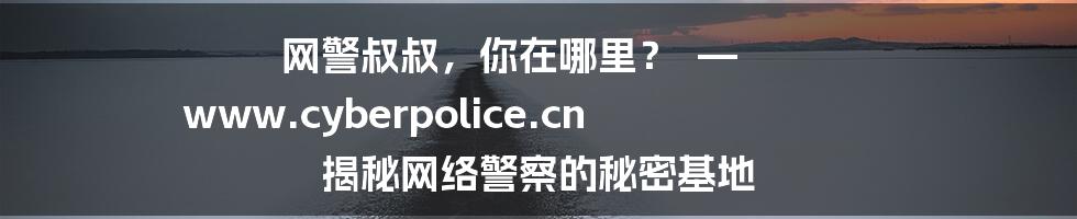 网警叔叔,你在哪里? — www.cyberpolice.cn 揭秘网络警察的秘密基地