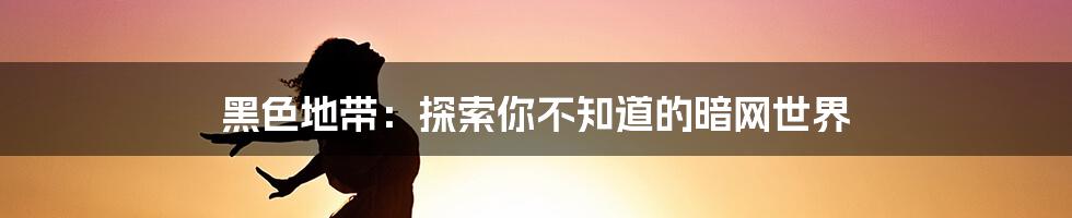 黑色地带:探索你不知道的暗网世界