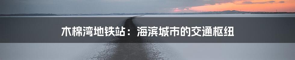 木棉湾地铁站:海滨城市的交通枢纽