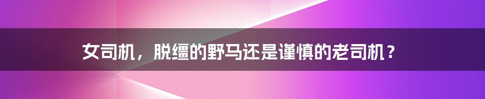 女司机,脱缰的野马还是谨慎的老司机?