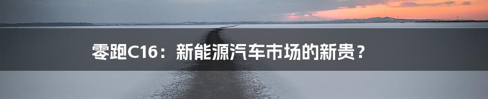零跑C16:新能源汽车市场的新贵?